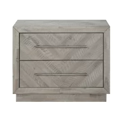 Alexandra Solid Wood Two Drawer Nightstand in Rustic Latte