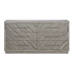 Alexandra Solid Wood Six Drawer Dresser in Rustic Latte