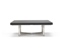 Maximo Gray Oak 48" W Dining Table Silver Base