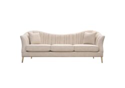 Ava Sofa in Sand Linen Fabric w/ Gold Leg by Diamond Sofa