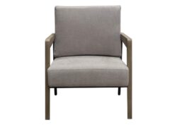 Blair Accent Chair in Grey Fabric with Curved Wood Leg Detail by Diamond Sofa
