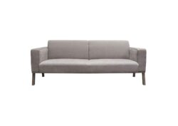 Blair Sofa in Grey Fabric with Curved Wood Leg Detail by Diamond Sofa