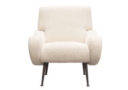 Cameron Accent Chair in Bone Boucle Textured Fabric w/ Black Leg by Diamond Sofa