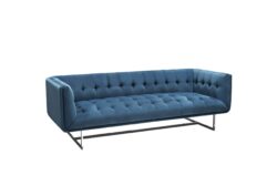 Hollywood Tufted Sofa in Royal Blue Velvet with Metal Leg by Diamond Sofa