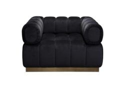Image Low Profile Chair in Black Velvet w/ Brushed Gold Base by Diamond Sofa