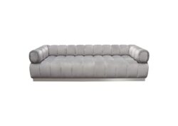Image Low Profile Sofa in Platinum Grey Velvet w/ Brushed Silver Base by Diamond Sofa