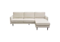 Kelsey Reversible Chaise Sectional in Cream Fabric by Diamond Sofa