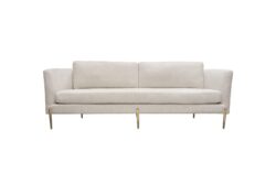 Lane Sofa in Light Cream Fabric with Gold Metal Legs by Diamond Sofa