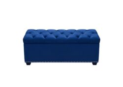 Majestic Tufted Velvet Lift-Top Storage Trunk w/ Nail Head Accent by Diamond Sofa - Royal Blue Velvet