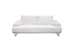 Russo Sofa w/ Adjustable Seat Backs in White Air Leather by Diamond Sofa