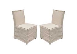 Sonoma 2-Pack Dining Chairs with Wood Legs and Sand Linen Removable Slipcover by Diamond Sofa