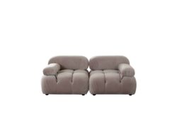 Paloma 2pc Modular 74 Inch Sofa In Mink Tan Velvet
