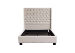Park Avenue Eastern King Tufted Bed With Vintage Wing In Desert Sand Linen