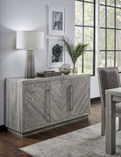 Alexandra Solid Wood Three Door Sideboard in Rustic Latte
